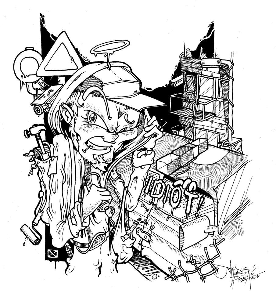 Kaip varžosi "grafitiorai"? Graffiti sketch battles Lietuvoje (Idiot Mag)